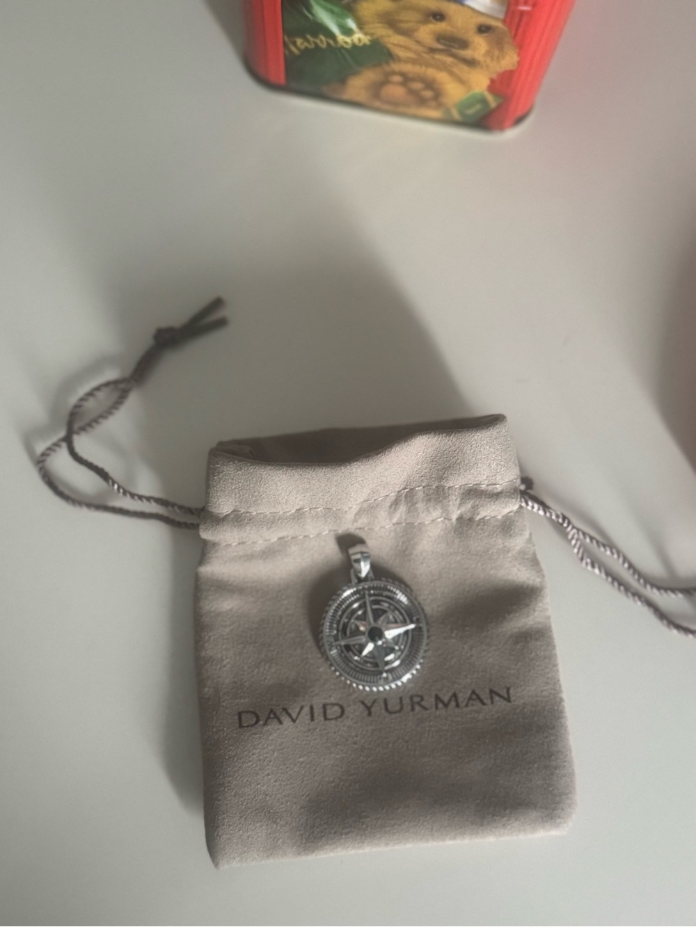 David Yurman Silver Compass Pendant Necklace